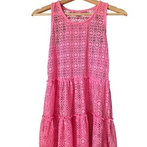 Cat & Jack Bright Pink Crochet Swim Coverup